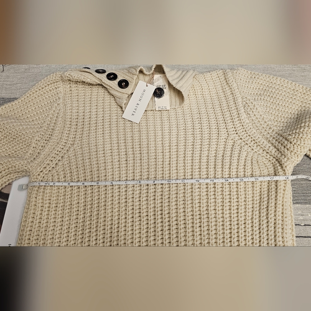Elegant Anthropologie Cream Knit Sweater Dress - Picture 10 of 11